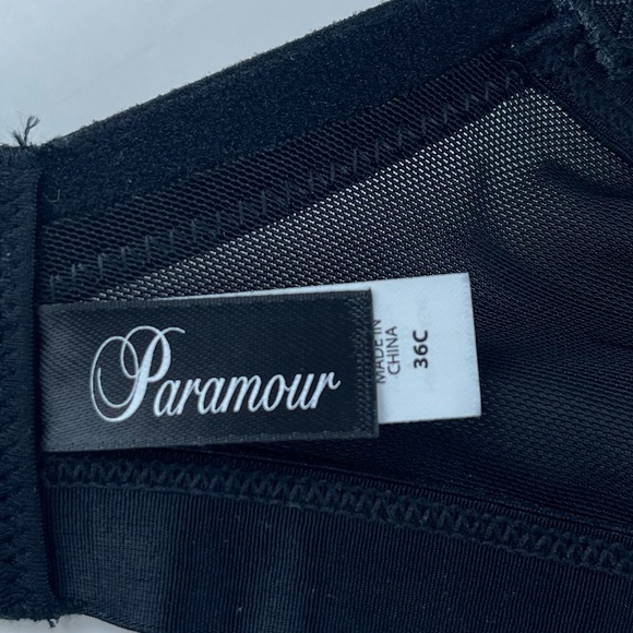 NEW Paramour Bra Womens 36C Black Striped Underwire NWOT - Picture 3 of 7